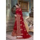 Red Designer Silk Party Wear Sari