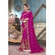 Medium Violet Designer Silk Party Wear Sari