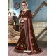 Brown Designer Silk Party Wear Sari