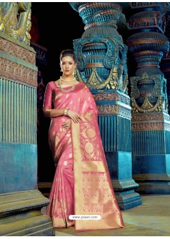 Pink Designer Silk Party Wear Sari