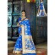 Blue Designer Silk Party Wear Sari