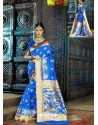 Blue Designer Silk Party Wear Sari