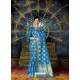 Blue Designer Silk Party Wear Sari