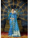 Blue Designer Silk Party Wear Sari