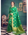 Green Designer Kanchivaram Silk Party Wear Sari