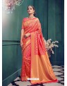 Orange Designer Kanchivaram Silk Party Wear Sari