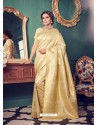 Gold Designer Kanchivaram Silk Party Wear Sari