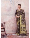 Brown Designer Silk Party Wear Sari