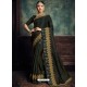 Mehendi Heavy Embroidered Designer Silk Sari