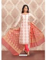 Off White Embroidered Designer Churidar Salwar Suit