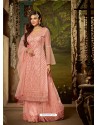 Baby Pink Heavy Embroidered Designer Sharara Suit