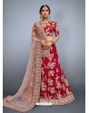 Crimson Heavy Embroidered Wedding Lehenga Choli