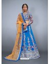 Blue Heavy Embroidered Wedding Lehenga Choli