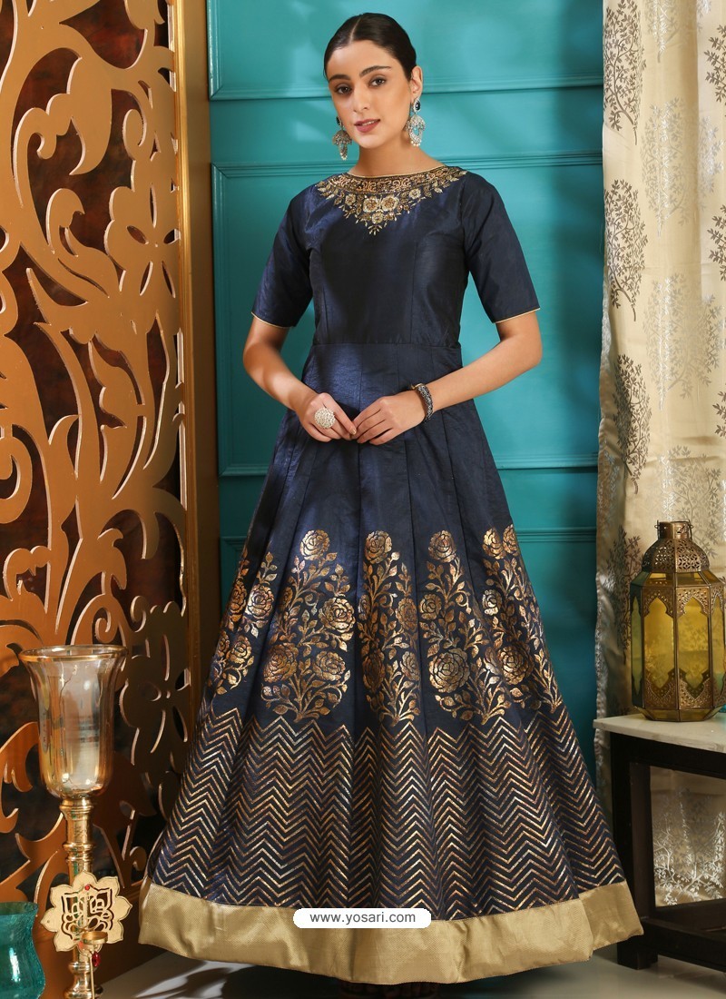 Buy Navy Blue Party Wear Gown for Girls ...