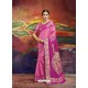 Hot Pink Designer Silk Party Wear Sari