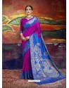Magenta Designer Silk Party Wear Sari