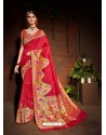 Red Designer Paithani Silk Sari