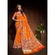 Orange Designer Paithani Silk Sari