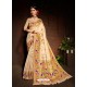 Light Beige Designer Paithani Silk Sari