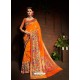 Orange Designer Paithani Silk Sari