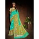 Aqua Blue Designer Paithani Silk Sari