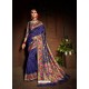 Navy Blue Designer Paithani Silk Sari