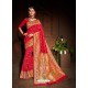 Red Designer Paithani Silk Sari