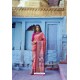 Pink Heavy Embroidered Designer Silk Sari