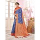 Royal Blue Designer Banarasi Silk Sari