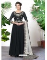 Scintillating Black Embroidered Designer Anarkali Suit