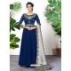 Scintillating Navy Blue Embroidered Designer Anarkali Suit