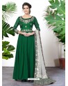 Awesome Forest Green Embroidered Designer Anarkali Suit