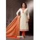 Off White Embroidered Designer Straight Salwar Suit