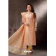 Light Orange Embroidered Designer Straight Salwar Suit