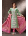 Sea Green Embroidered Designer Straight Salwar Suit