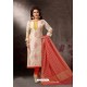 Off White Embroidered Designer Straight Salwar Suit