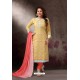 Lemon Embroidered Designer Straight Salwar Suit