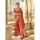Red Designer Art Silk Sari