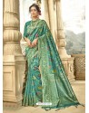 Aqua Mint Designer Art Silk Sari