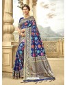 Dark Blue Designer Art Silk Sari