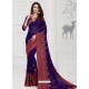 Royal Blue Designer Georgette Sari