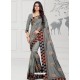 Grey Designer Silk Sari