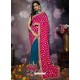 Peacock Blue Heavy Embroidered Designer Silk Sari