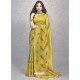 Corn Heavy Embroidered Designer Silk Sari