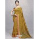 Marigold Heavy Embroidered Designer Silk Sari