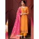 Orange Designer Palazzo Salwar Suit