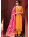 Orange Designer Palazzo Salwar Suit