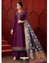 Deep Wine Designer Palazzo Salwar Suit