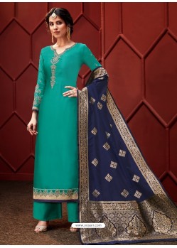 Turquoise Designer Palazzo Salwar Suit