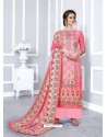 Pink Designer Georgette Palazzo Salwar Suit